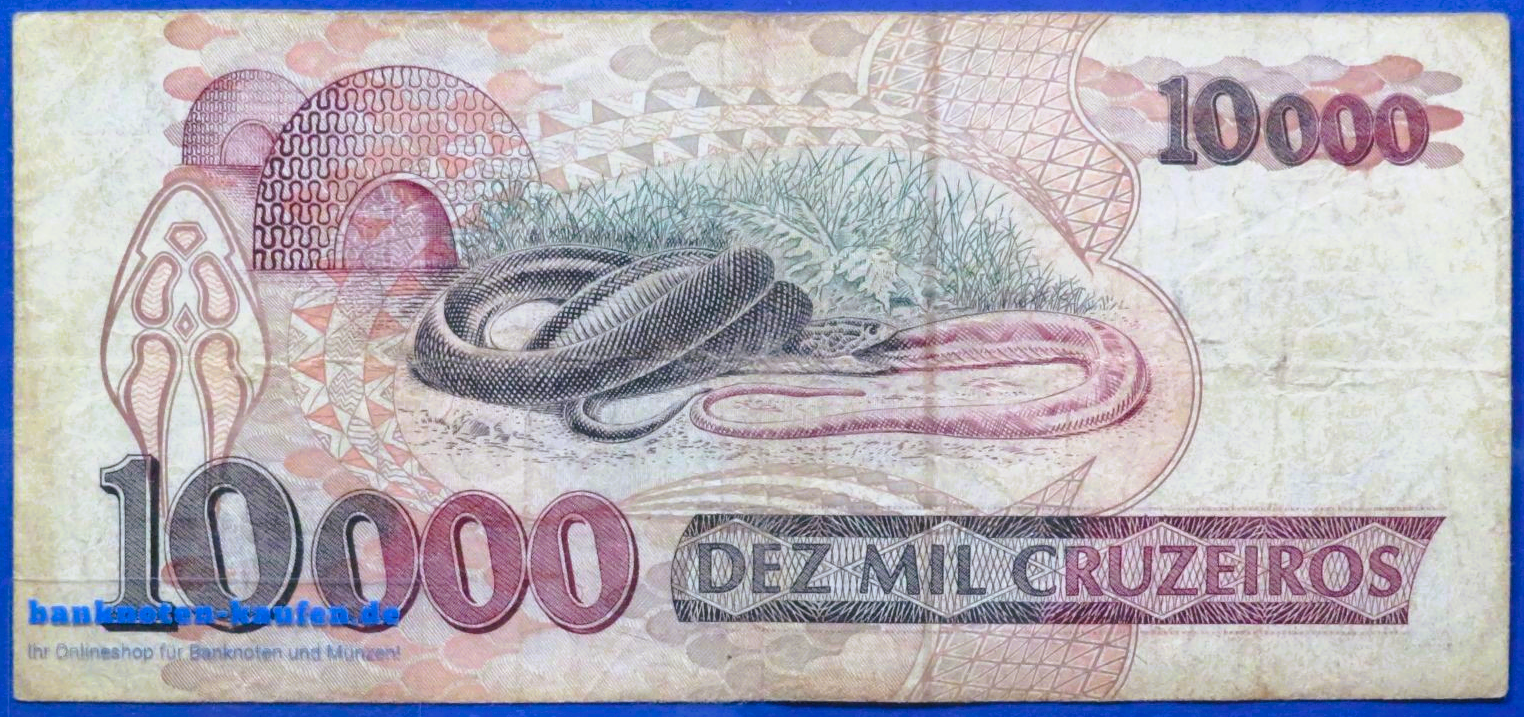 Brasilien, 10.000 Cruzeiros, ND (1991-93), gebraucht (USED / VG), P-233b