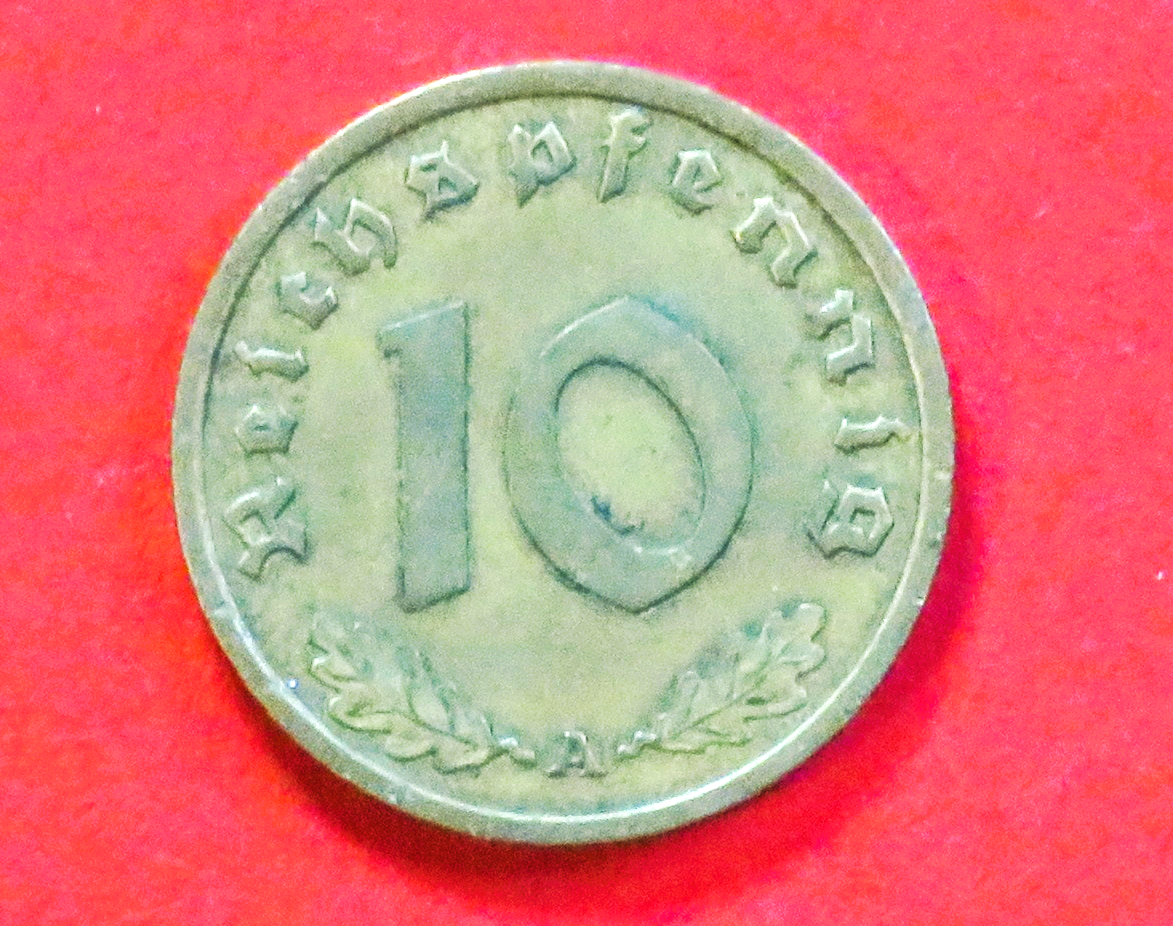 Deutsches Reich: 10 Reichspfennig, 1936-1939, gebraucht (used / ss), # 88