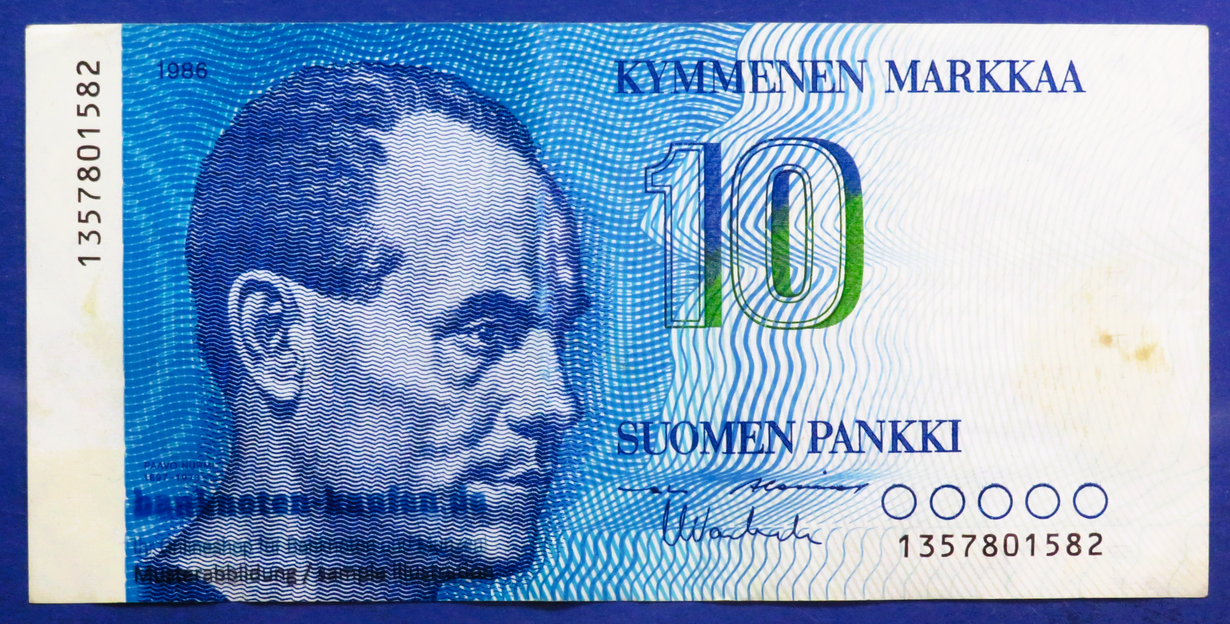 Finland, 10 Markkaa, 1986, circulated (USED / VF), P-113