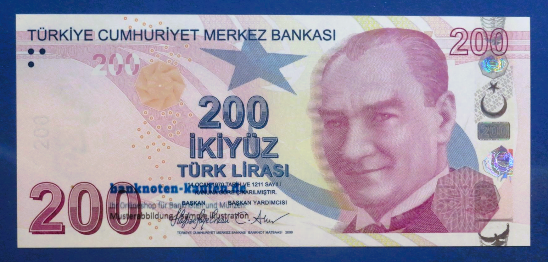 Turkey, 200 Lira, 2009, uncirculated (UNC), P-227