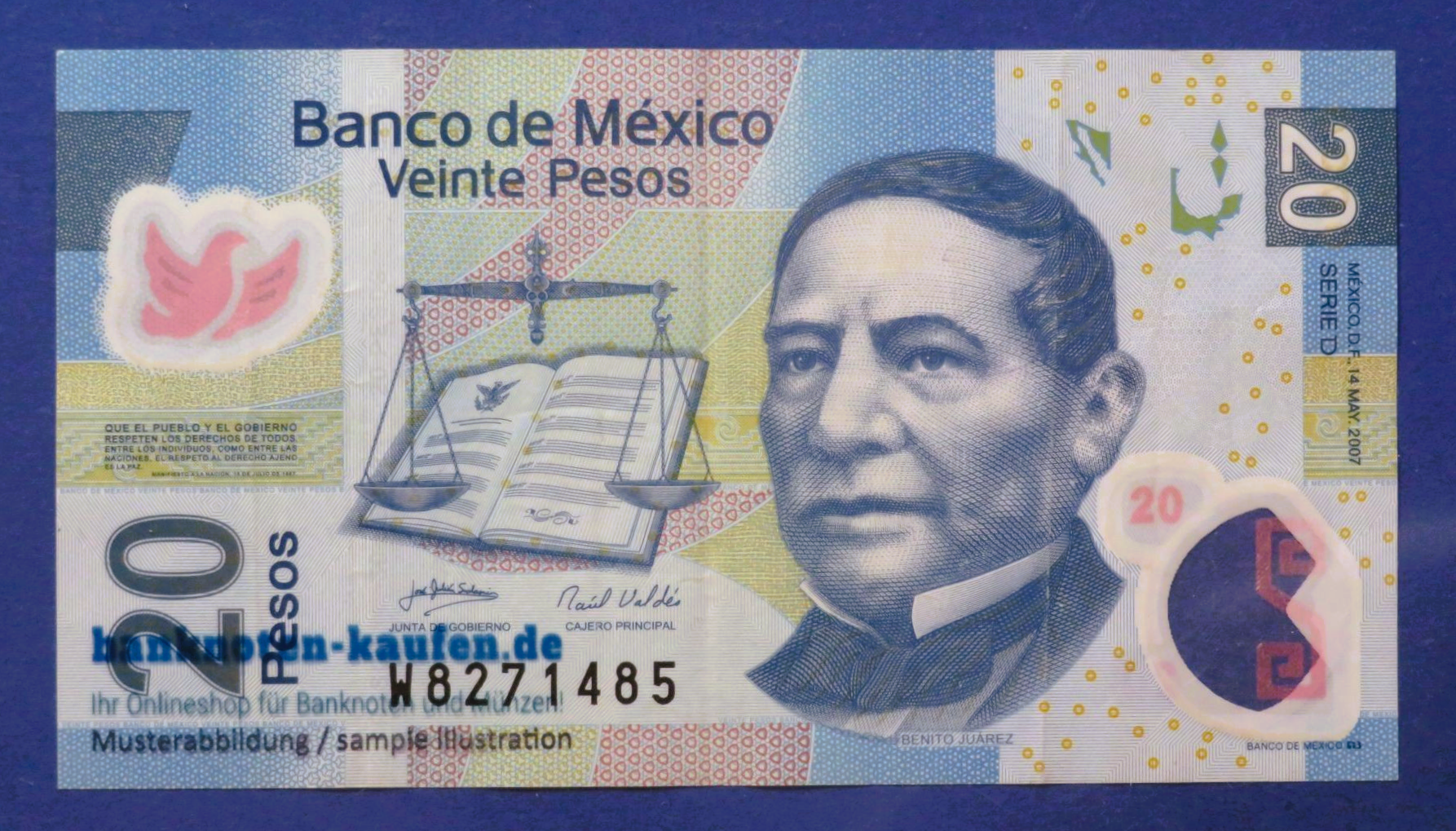 Mexico, 20 Pesos, 2007, circulated (USED / VF), Polymer, P-122