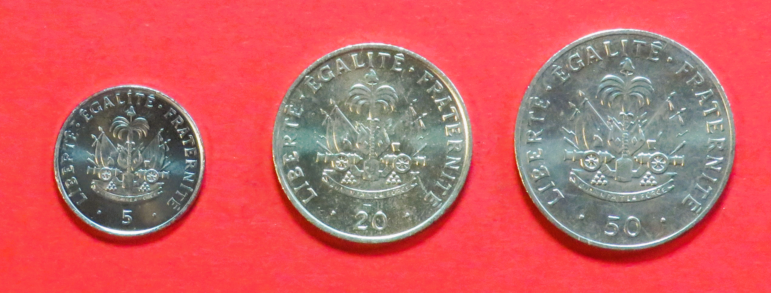 Haiti, 5/20/50 Centimes, 1991+, uncirculated (UNC)