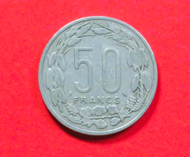 Central African States:  50 Francs, 1961, circulated (used / vf), # 15