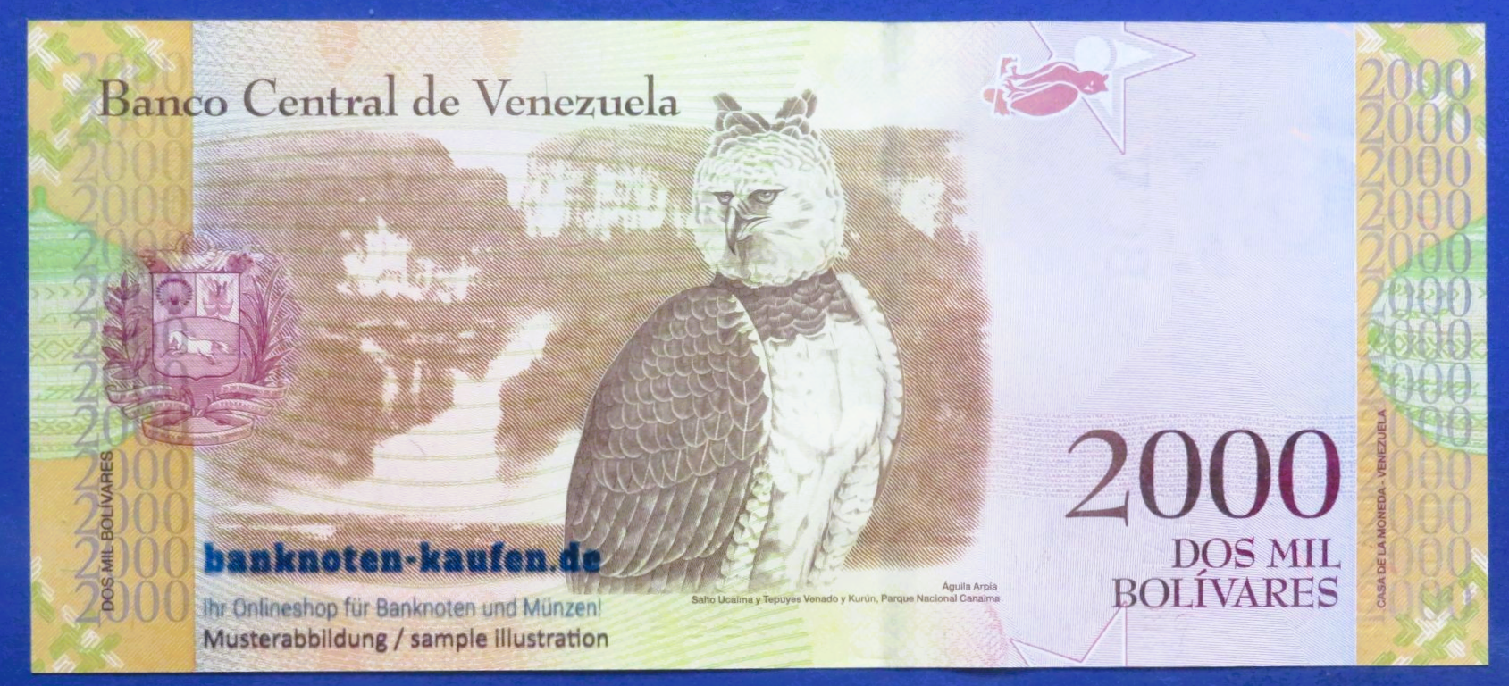 Venezuela, 2.000 Bolivares fuerte, 2016, fast kassenfrisch (AU), P-96