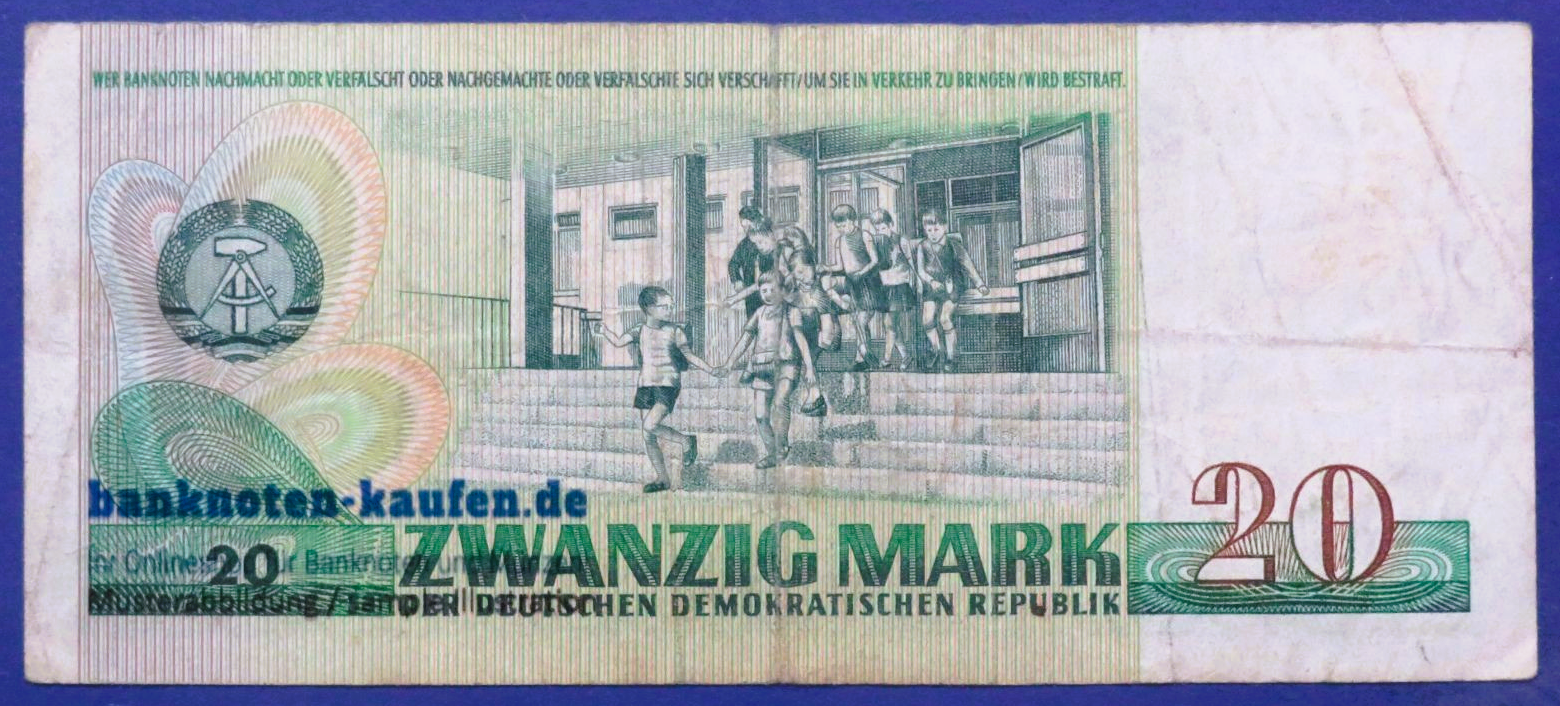 Germany-Democratic Republic (GDR), 20 Mark, 1975, circulated (USED / F), P-29a