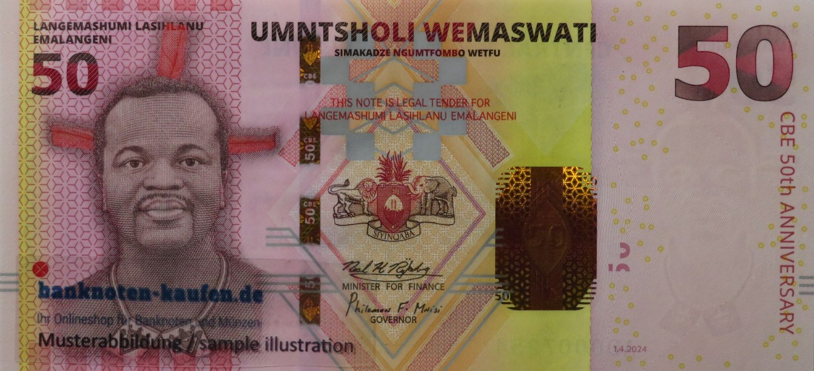 Eswatini (Swaziland) - 50 Emalangeni, 2024, uncirculated (UNC), Commemorative issue