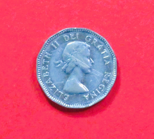 Canada:  5 Cents, 1953-1954, circulated (used / vf), QE II., # 49