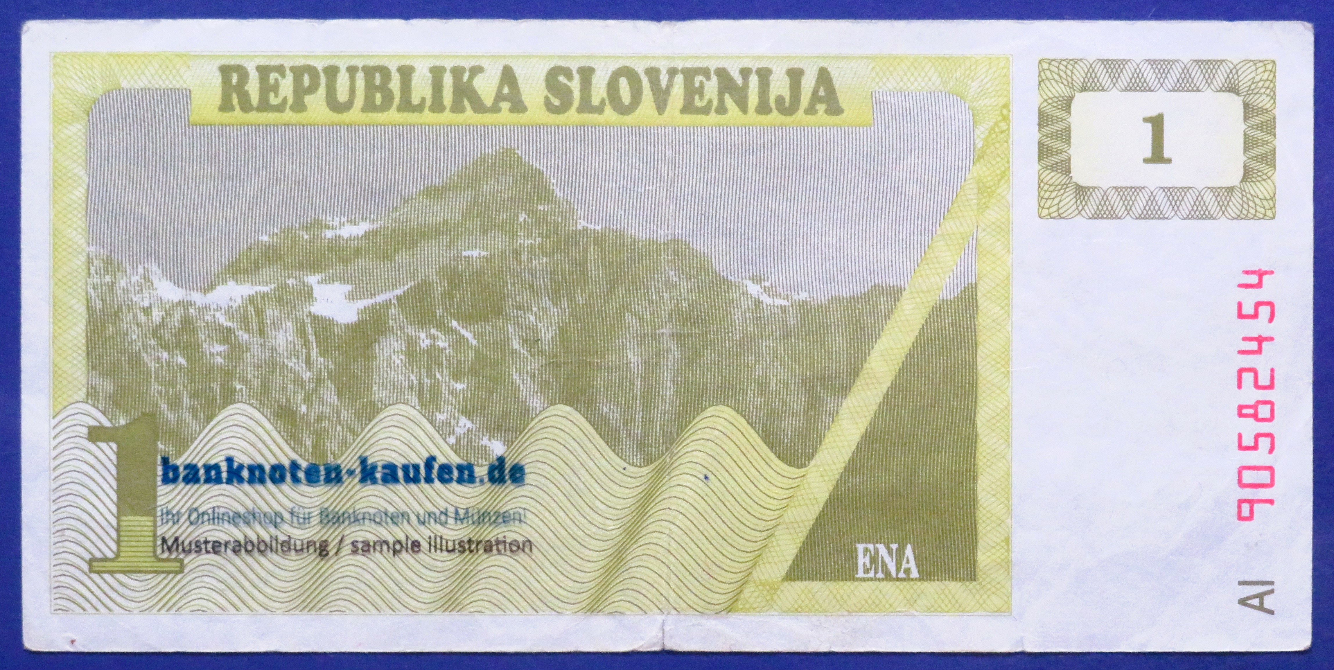 Slovenia, 1 Tolar, 1990ND, circulated (USED / F), P-1a