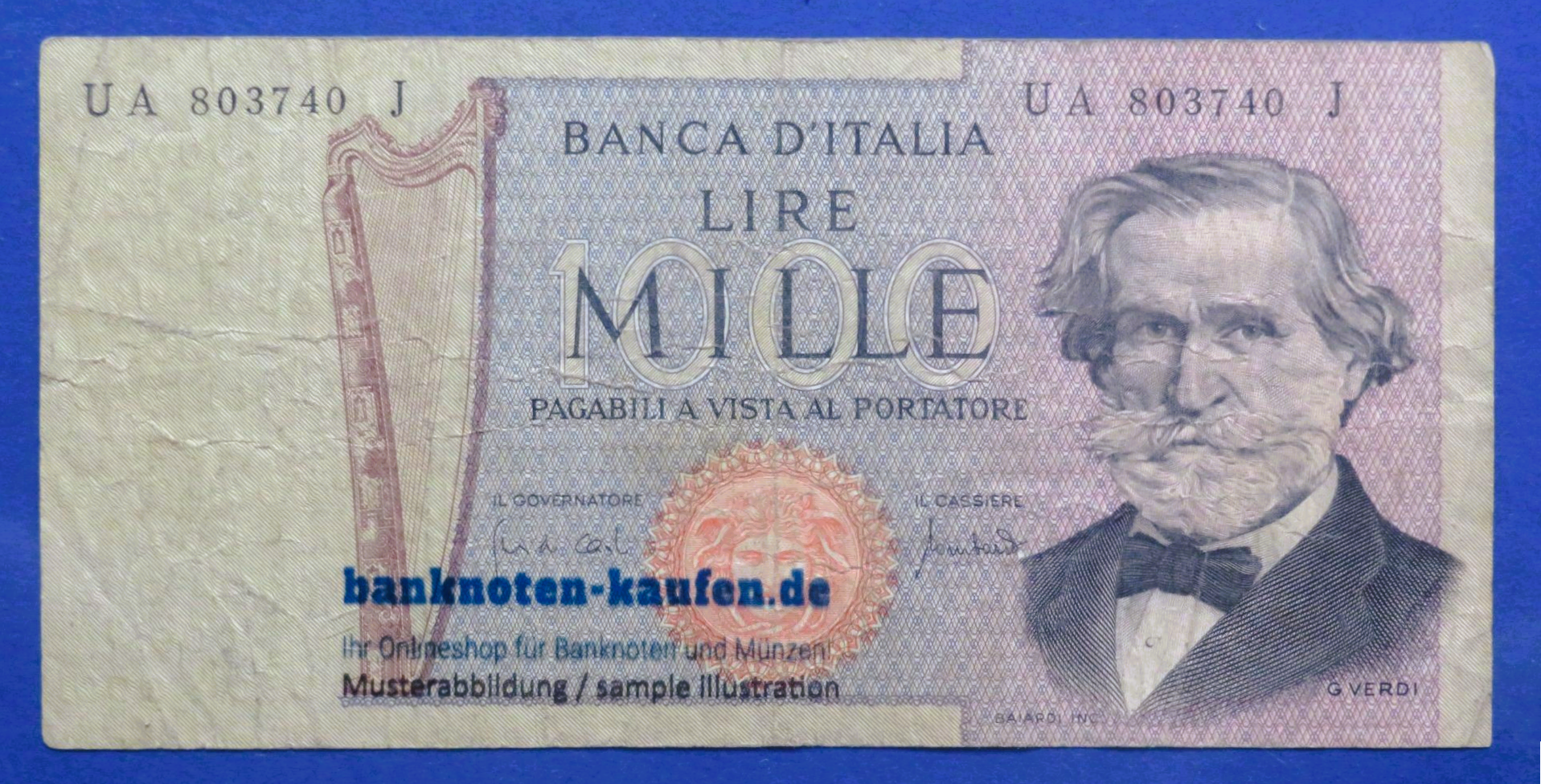 Italien, 1.000 Lire, 1969, gebraucht (USED / VG), P-101a