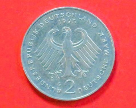 Germany, Federal Republic: 2 Deutsche Mark, 1994-2001, circulated (used / vf), # 182