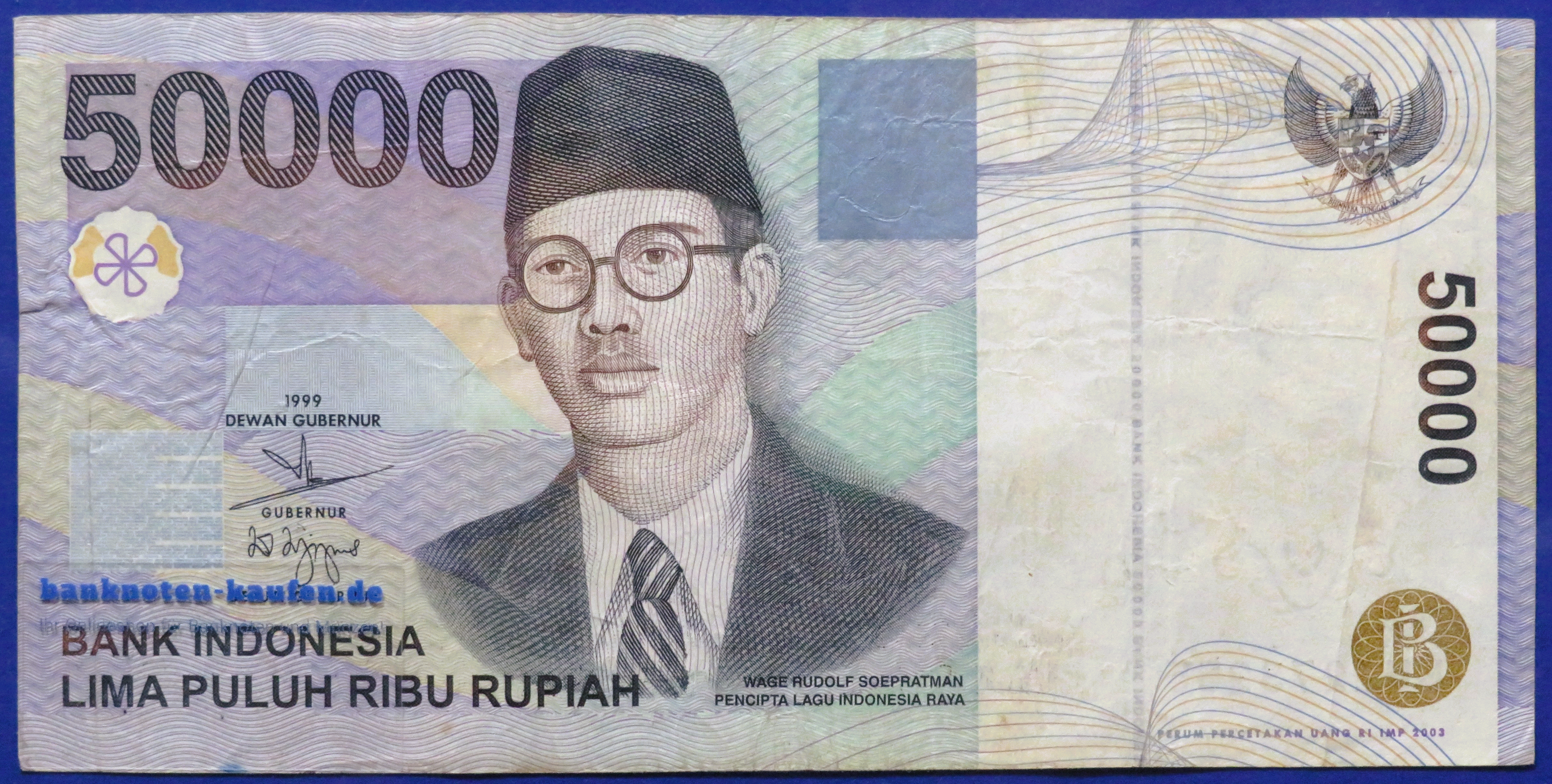 Indonesien, 50.000 Rupiah, 1999, gebraucht (USED / F), P-139