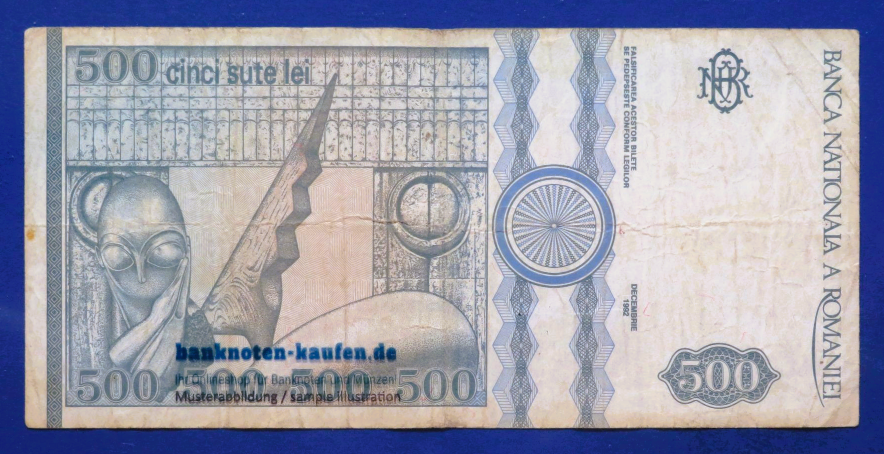 Romania, 500 Lei, 1992, circulated (USED / F), P-101b