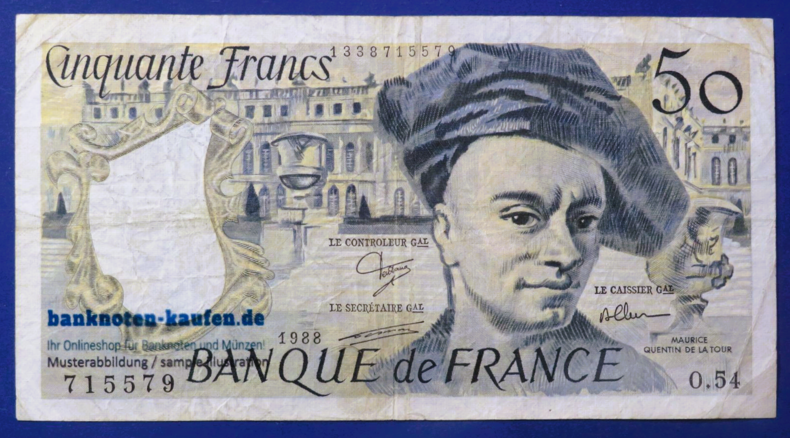 France, 50 Francs, 1988, circulated (USED / VF-), P-152d
