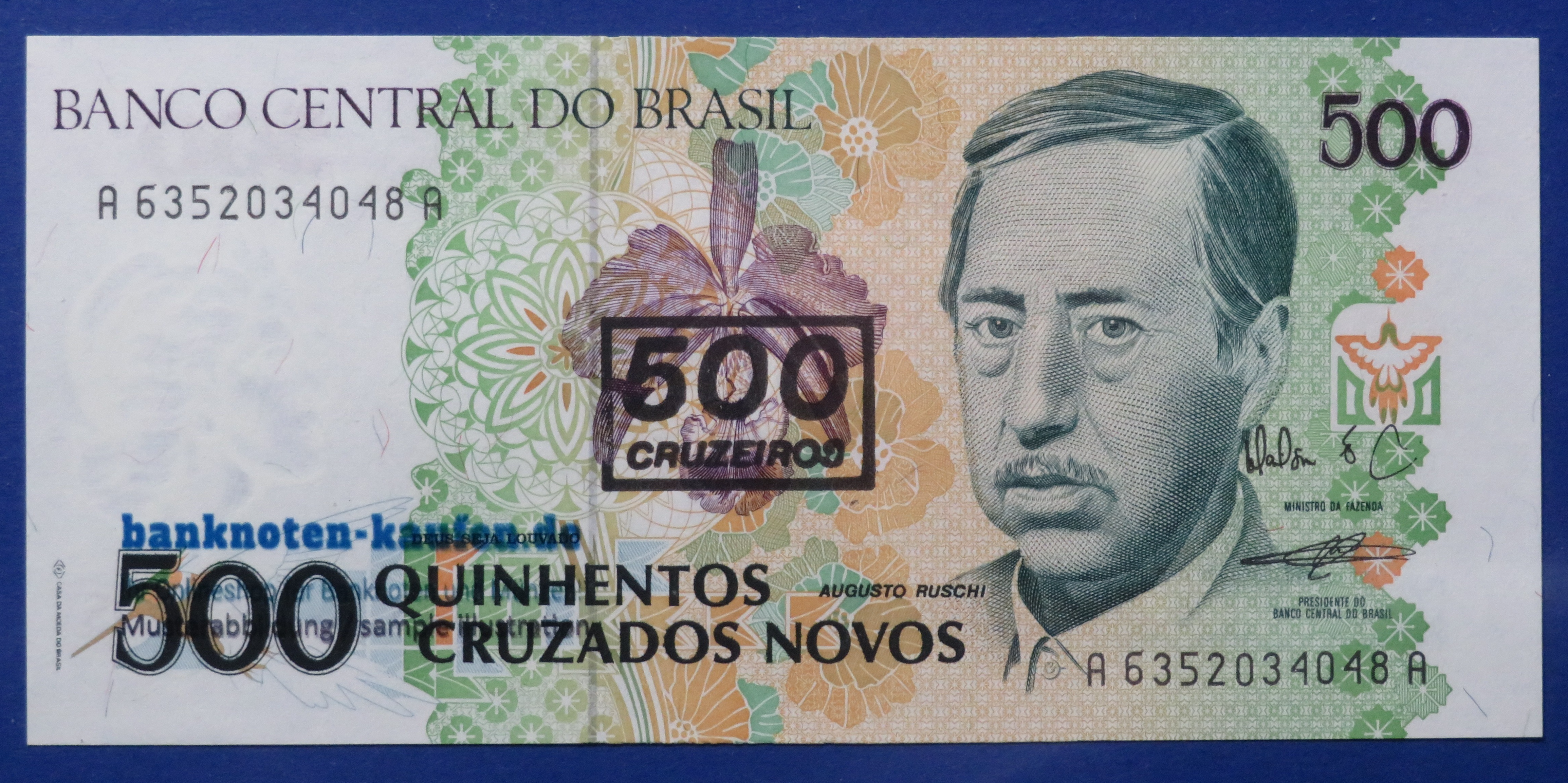 Brazil, 500 Cruzeiros on 500 Cruzados Novos (Ovpt.), 1990ND, uncirculated (UNC), P-226