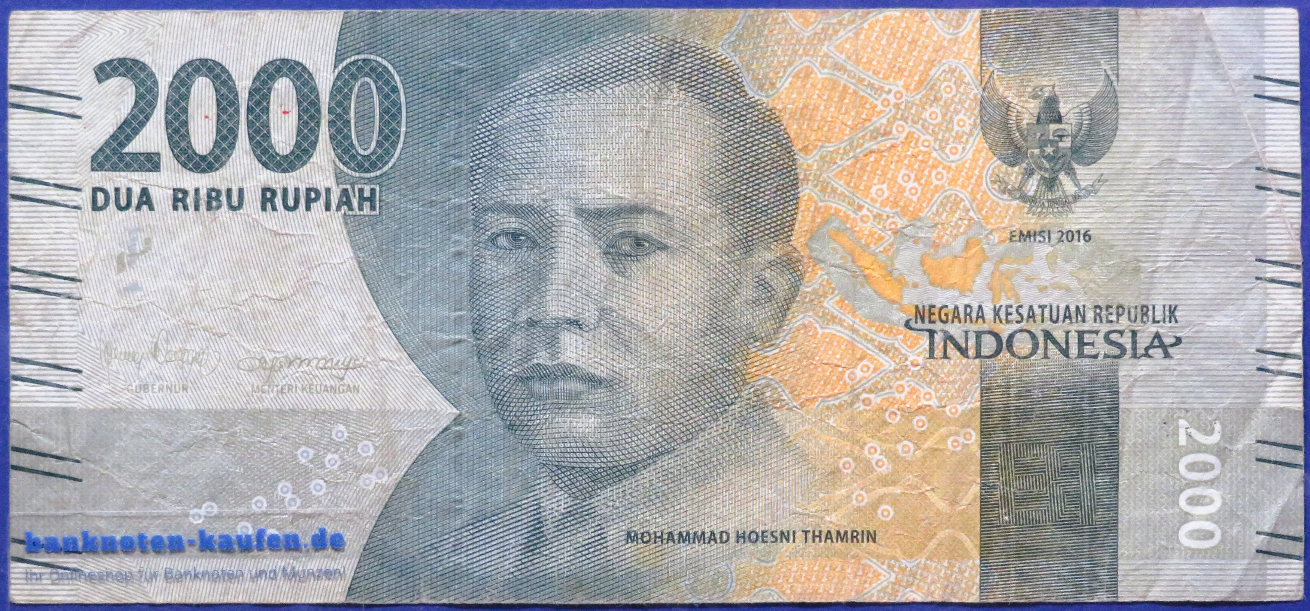 Indonesien, 2.000 Rupiah, 2016, gebraucht (USED / F), P-155
