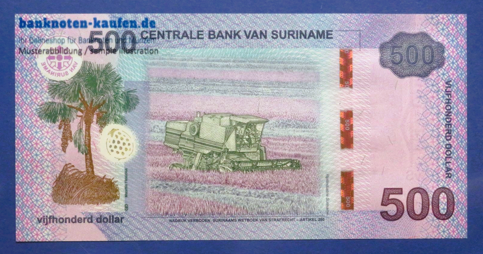 Suriname, 500 Dollars, 2024, kassenfrisch (UNC), P-166B