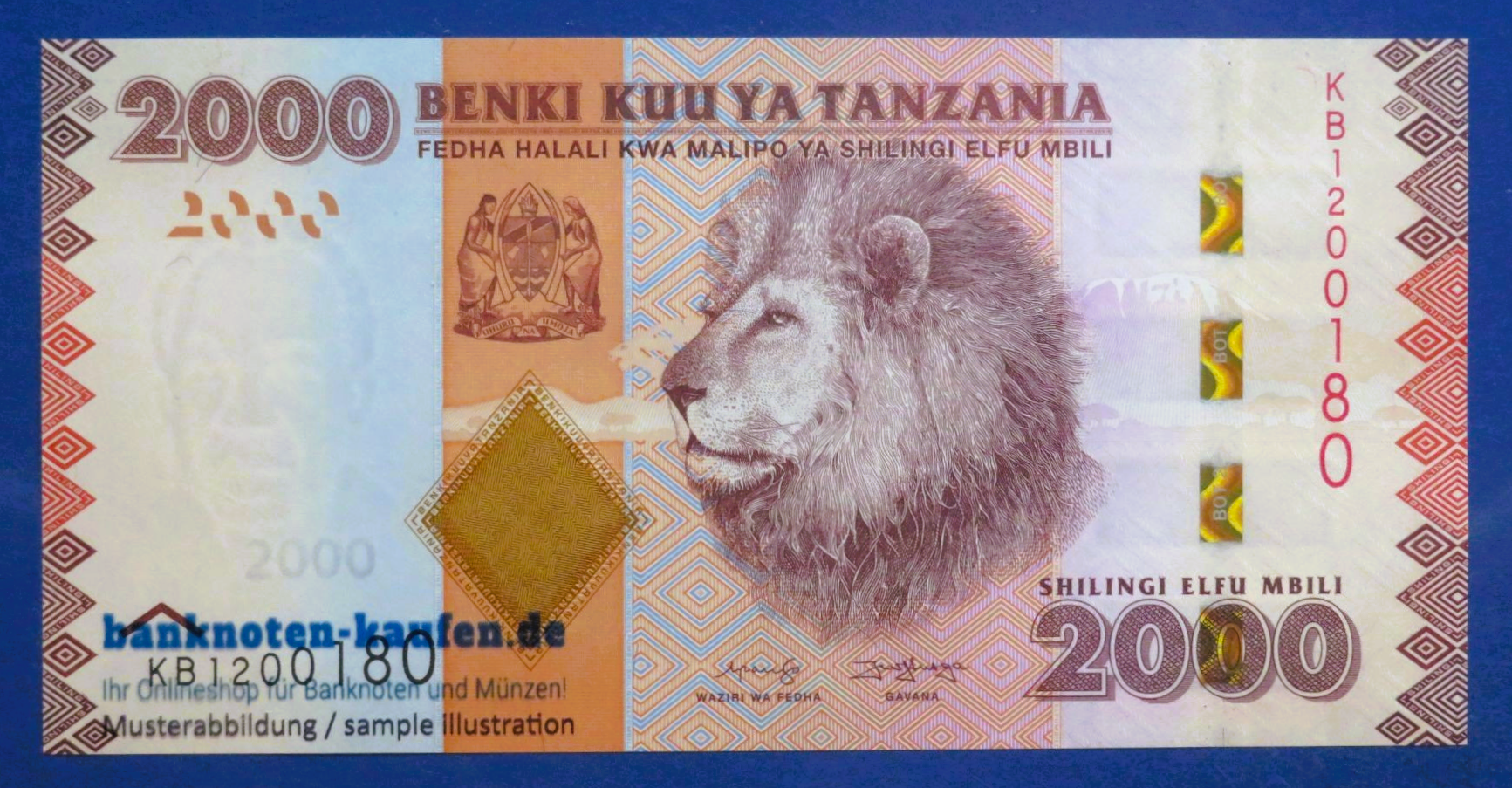 Tanzania - 2,000 Shillings, 2020ND, uncirculated (UNC), P-42c