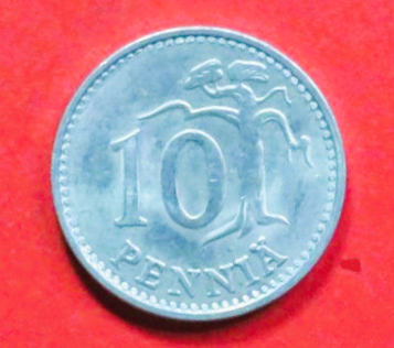 Finnland:  10 Penniä, 1983-1990, gebraucht (used / ss-vz), # 48a