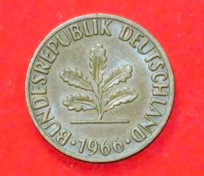 Germany, Federal Republic: 2 Pfennig, 1950-1969, circulated (used / vf), # 104