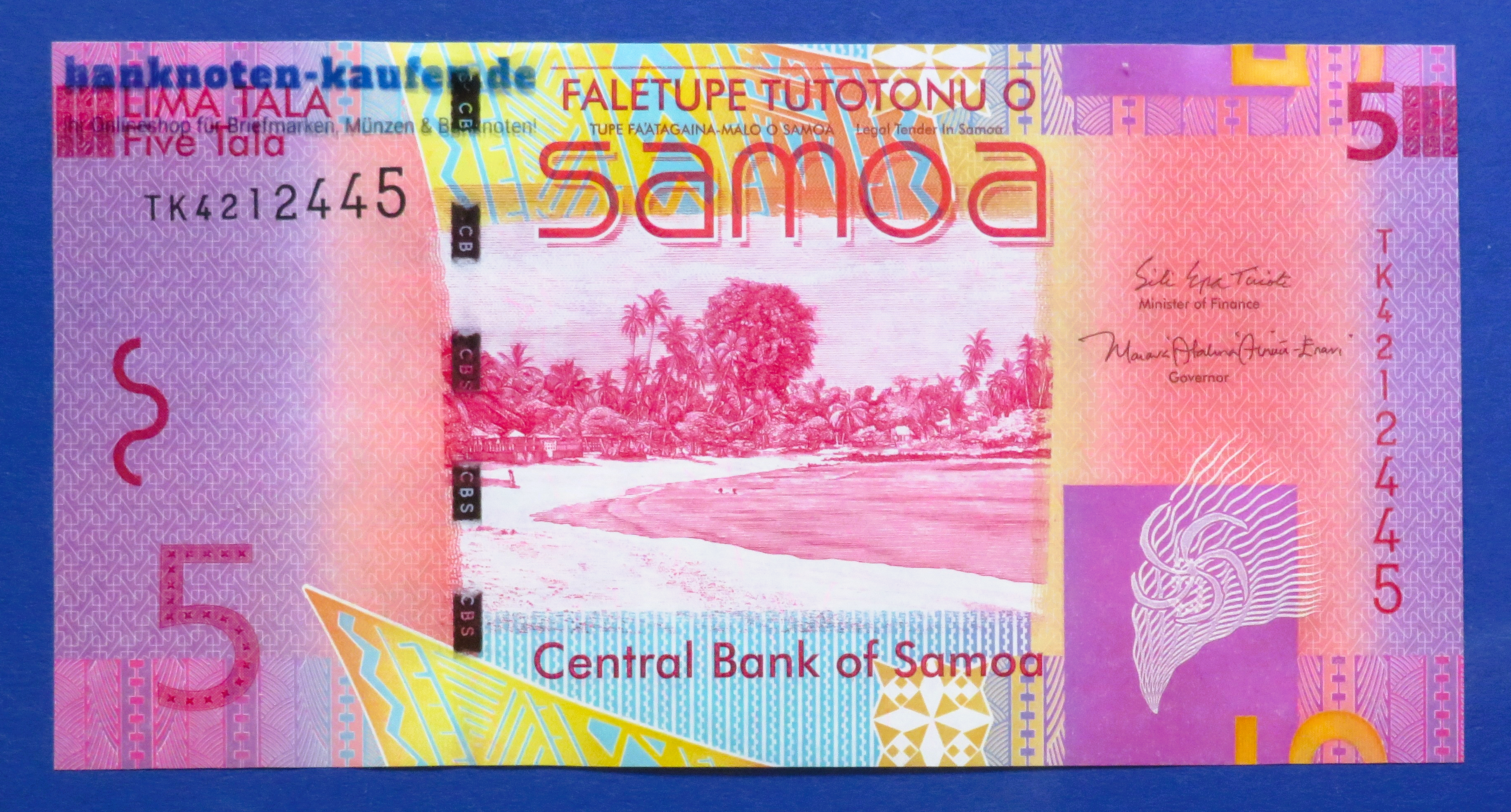 Samoa, 5 Tala, 2017ND, uncirculated (UNC), P-38c
