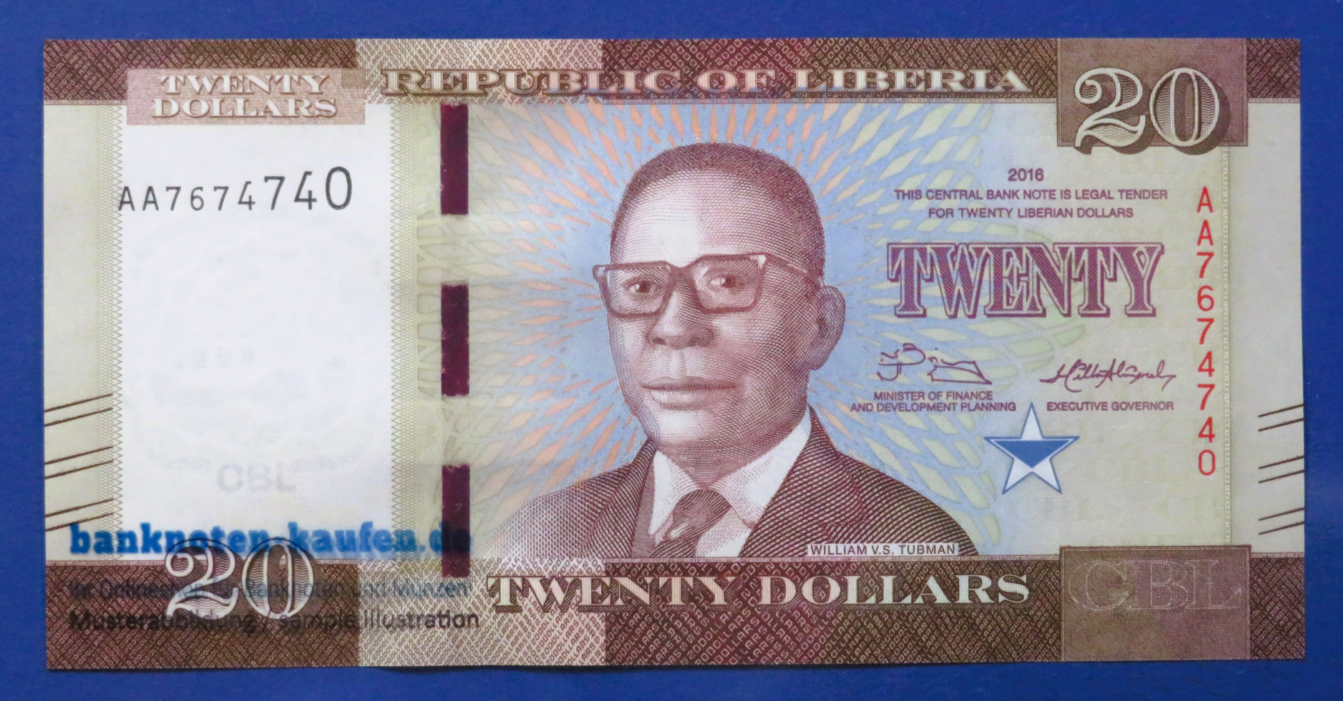 Liberia, 20 Dollars, 2016, kassenfrisch (UNC), P-33a