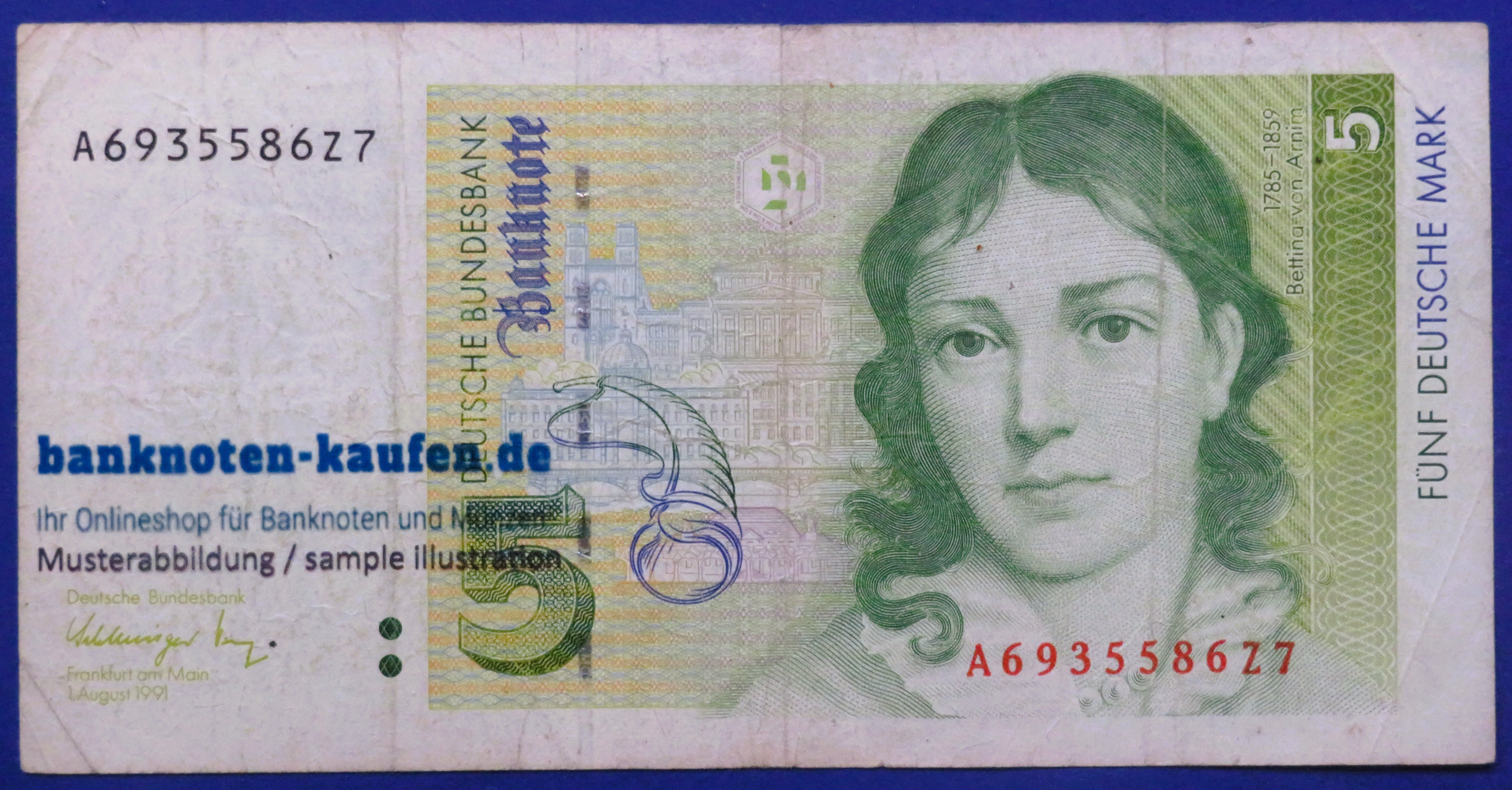 Germany-Federal Republic, 5 Mark, 1991, circulated (USED / F), P-37