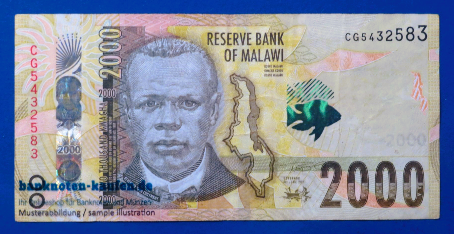 Malawi, 2.000 Kwacha, 2021, gebraucht (USED / VF), P-69e