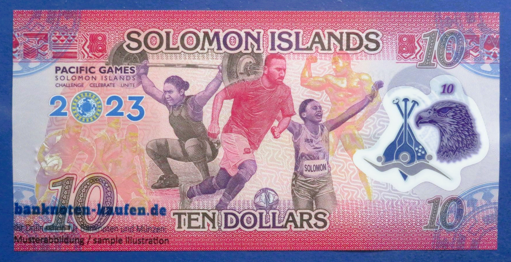 Salomonen, 10 Dollars, 2023, kassenfrisch (UNC), Polymer, Gedenkausgabe, P-39