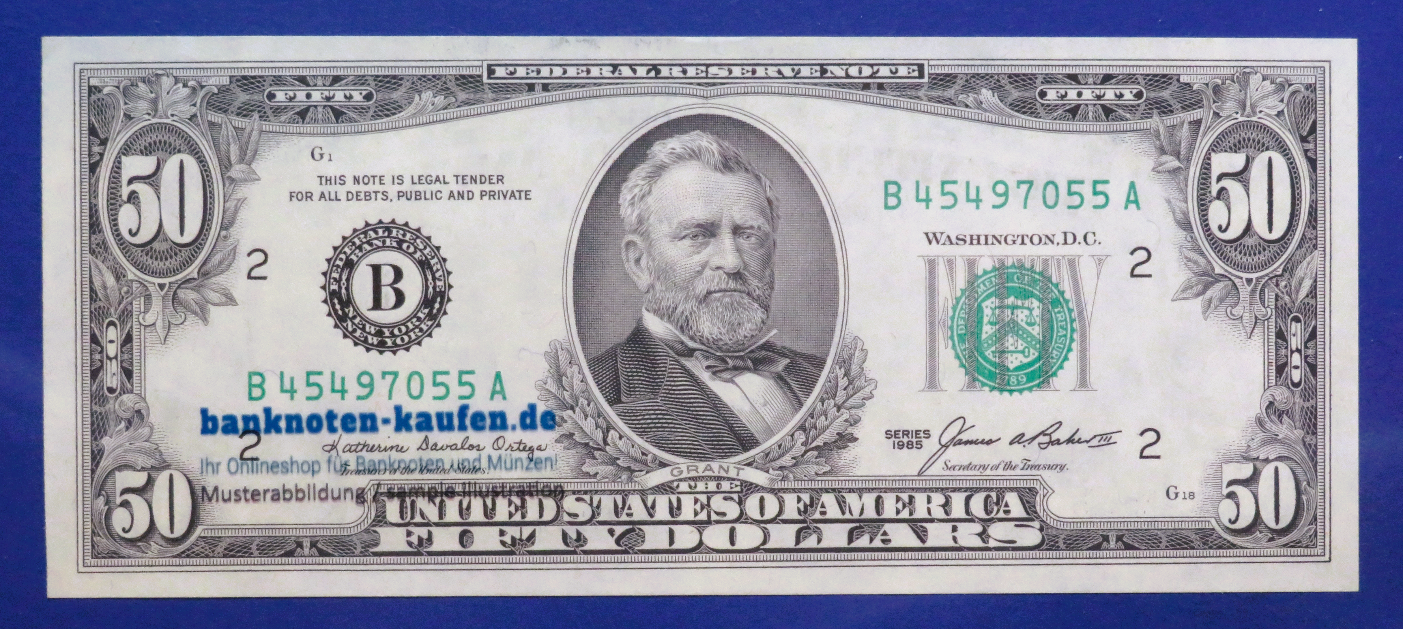 United States of America, 50 Dollars, 1985, about uncirculated (AU), P-478