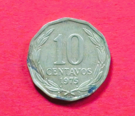Chile: 10 Centavos, 1975, gebraucht (used / ss), # 52