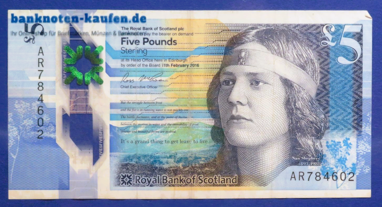 Scotland, 5 Pounds, 2016, circulated (USED / F), Polymer, P-370a