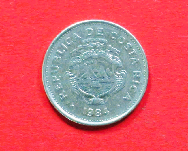 Costa Rica: 2 Colones, 1982-1984, gebraucht (used / ss), # 77