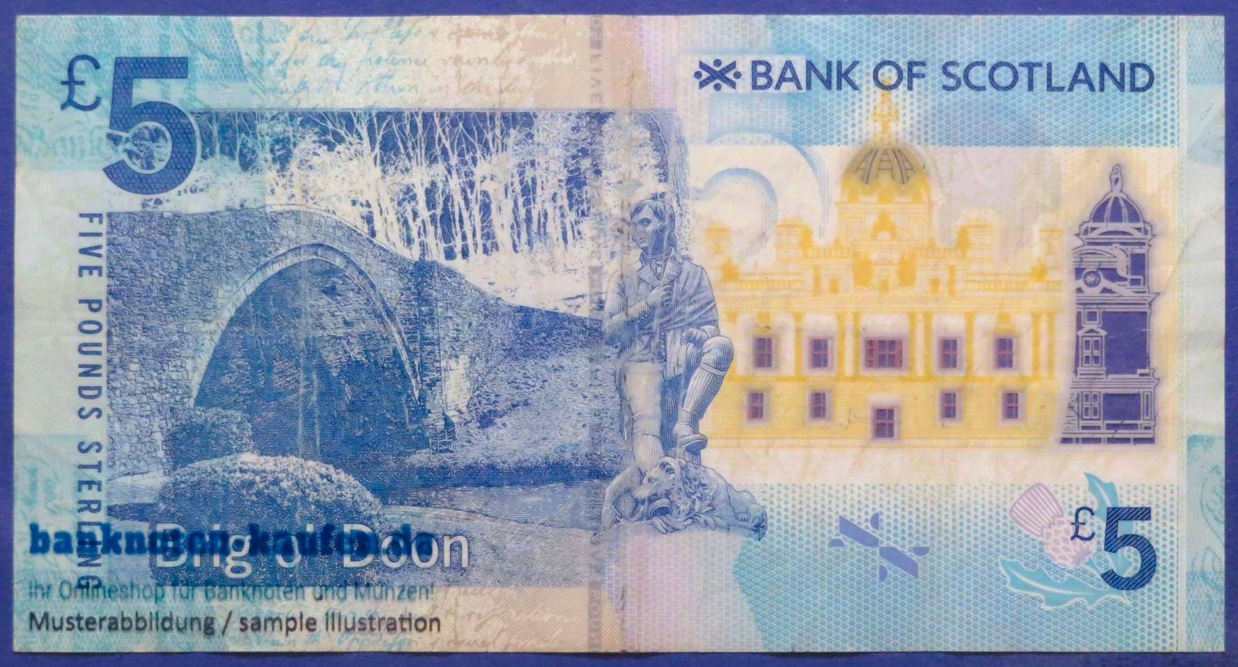 Schottland, 5 Pounds, 2016, gebraucht (USED / F), Polymer, P-130