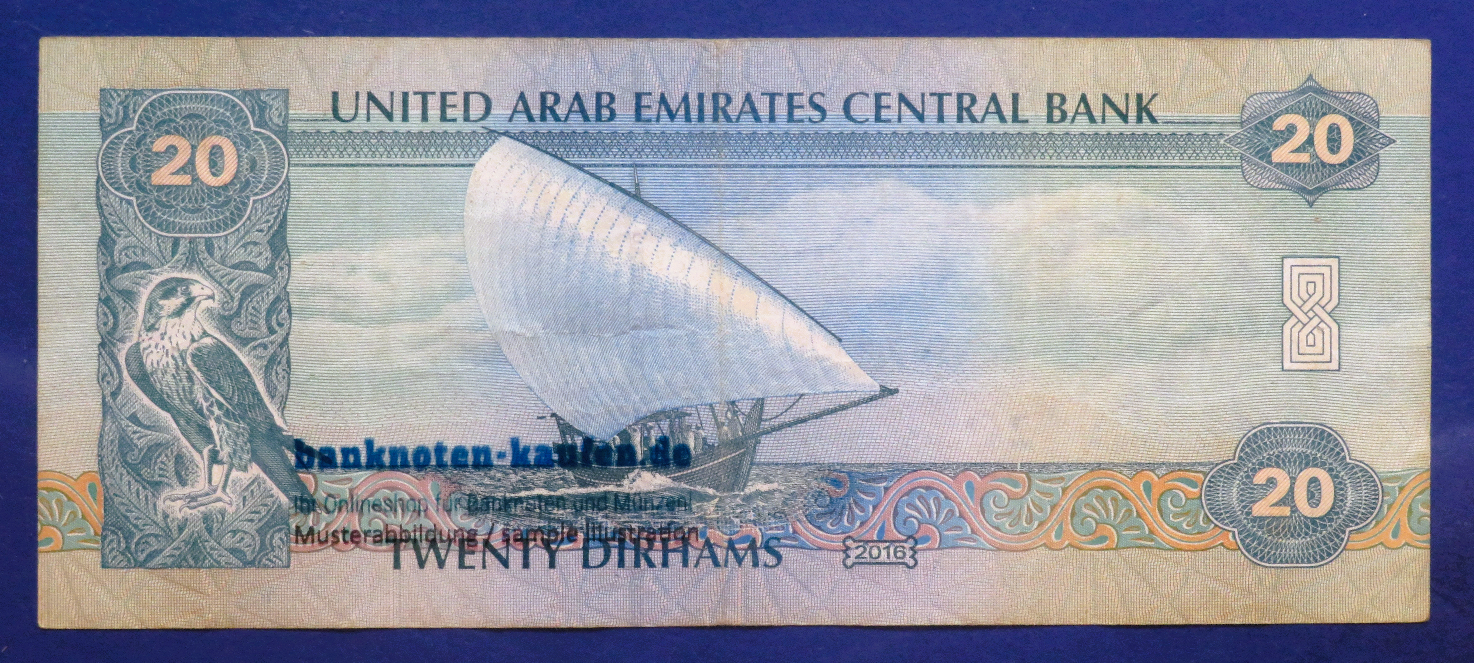 United Arab Emirates, 20 Dirhams, 2016, circulated (USED / VF), P-28d