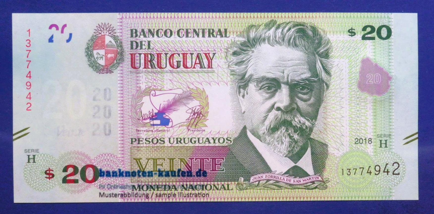 Uruguay, 20 Pesos Uruguayos, 2018, uncirculated (UNC), P-93b