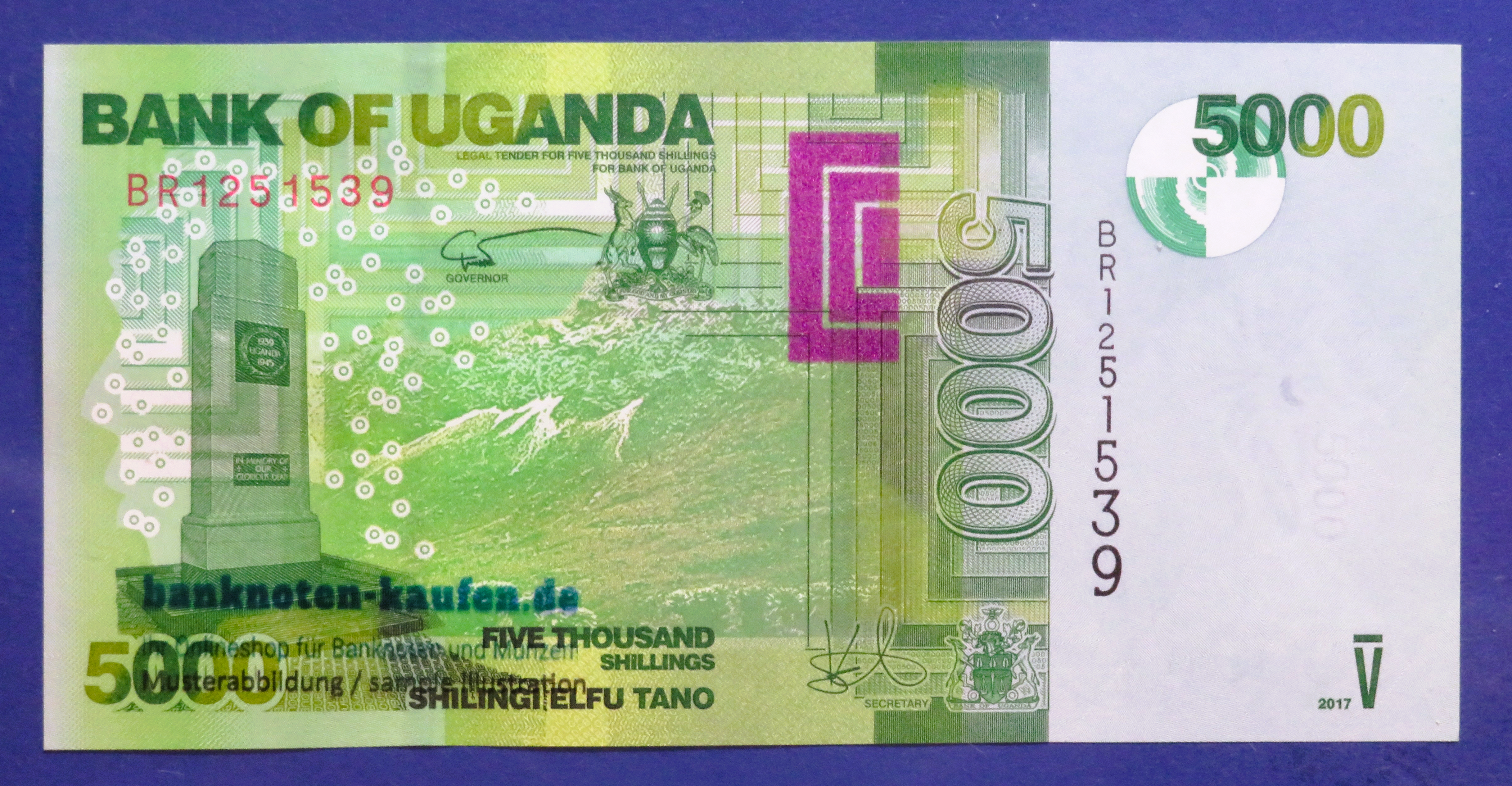 Uganda - 5,000 Shillings, 2017, uncirculated (UNC), P-51e