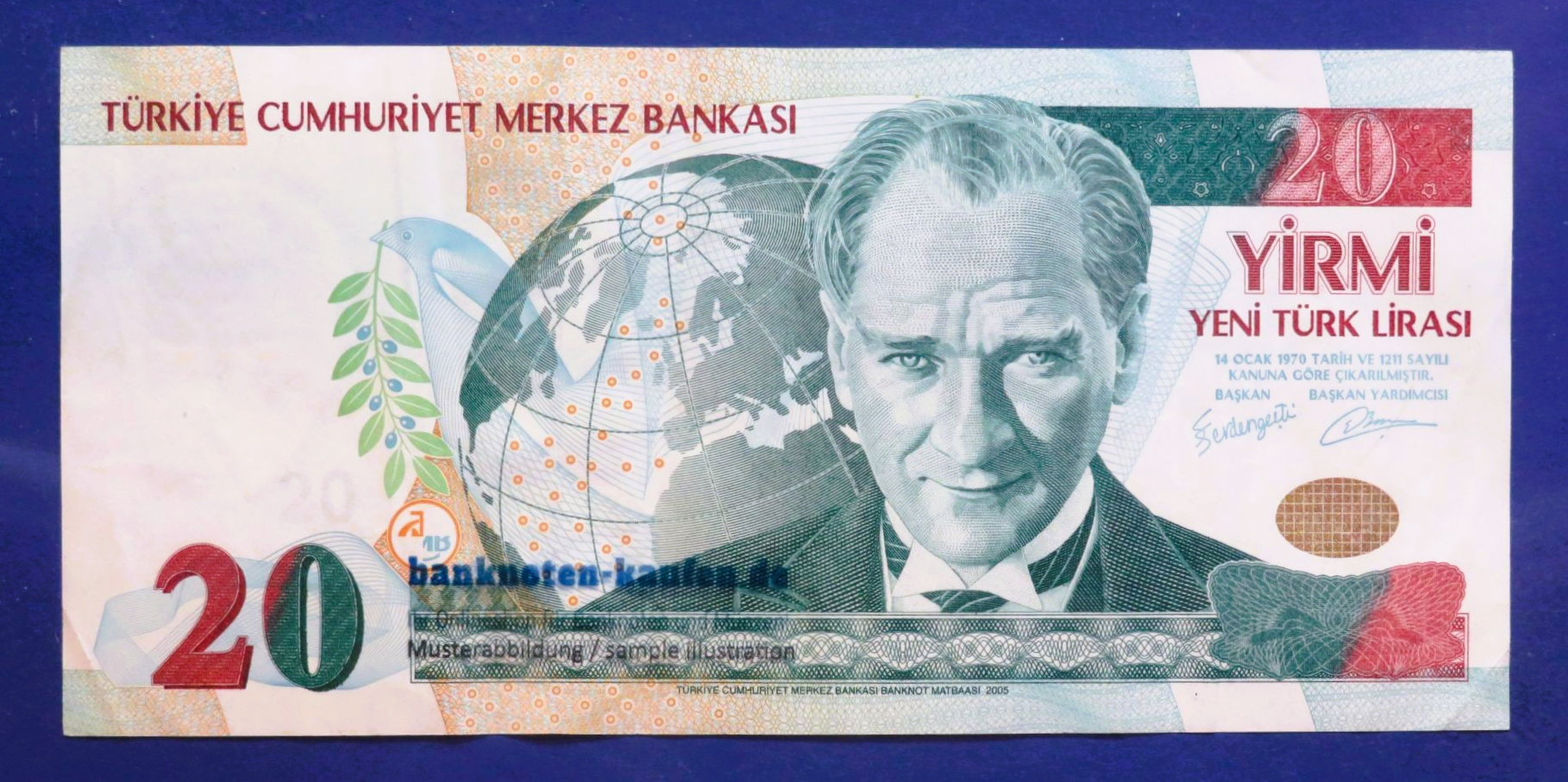 Turkey, 20 Yeni Lira, 2005, circulated (USED / VF), P-219