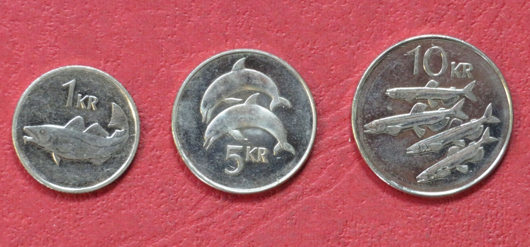 Iceland - Set 3: set of 3 coins, 1-10 Kronur, since 1981, circulated (USED / vf) 