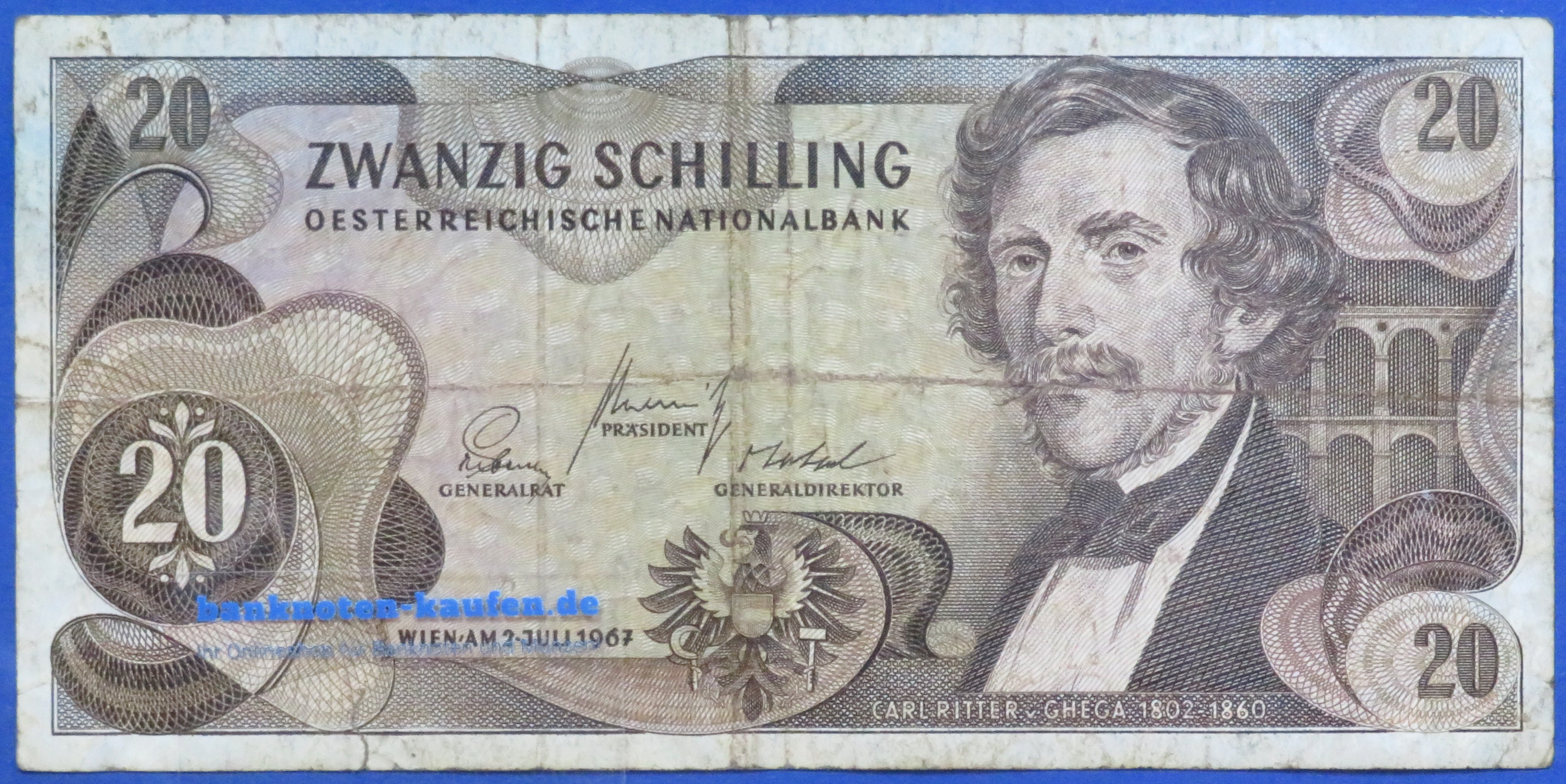 Österreich, 20 Schilling, 1967, gebraucht (USED / VG), P-142