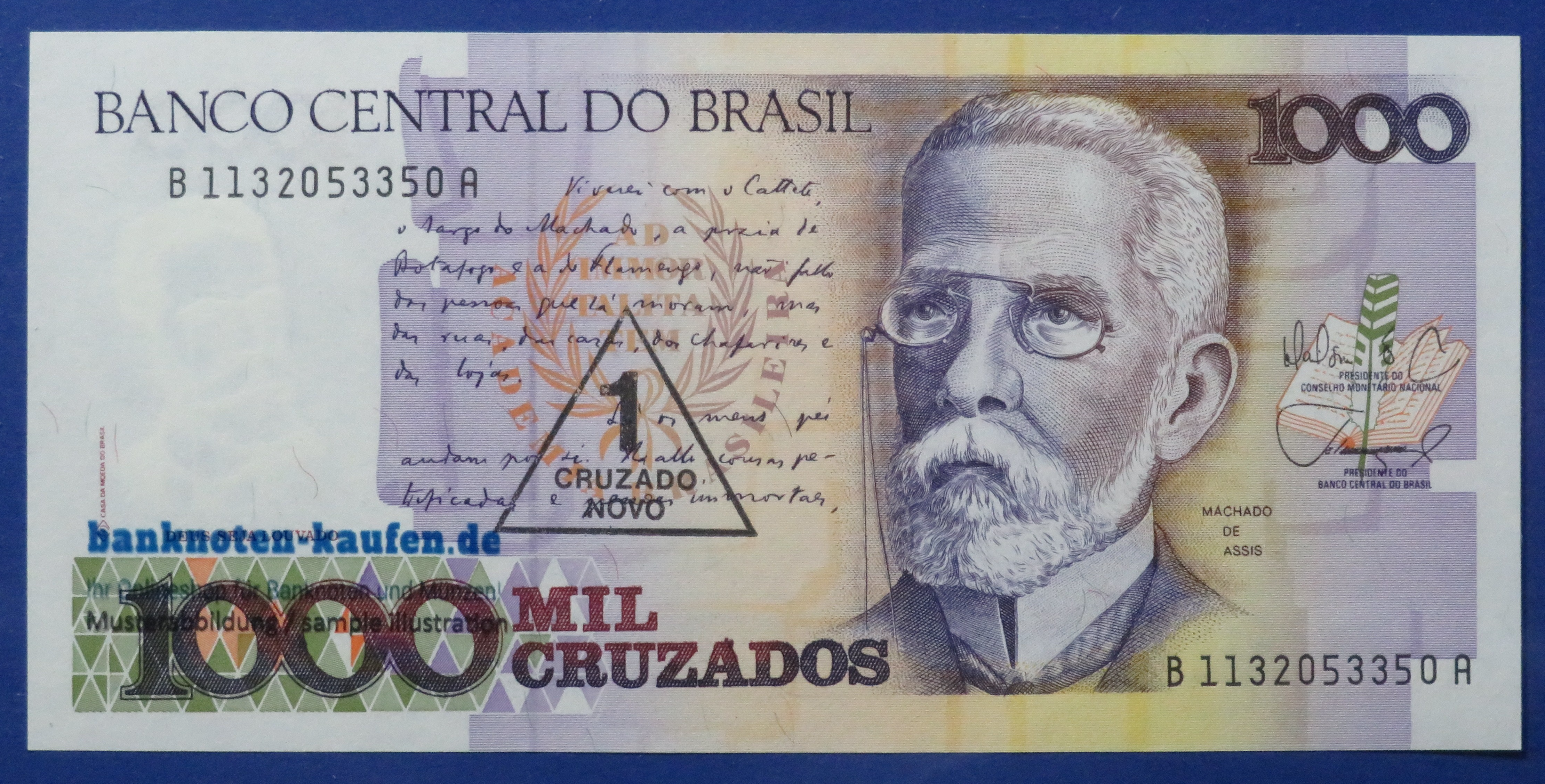 Brazil, 1 Cruzado Novo on 1,000 Cruzados (Ovpt), 1989ND, uncirculated (UNC), P-216