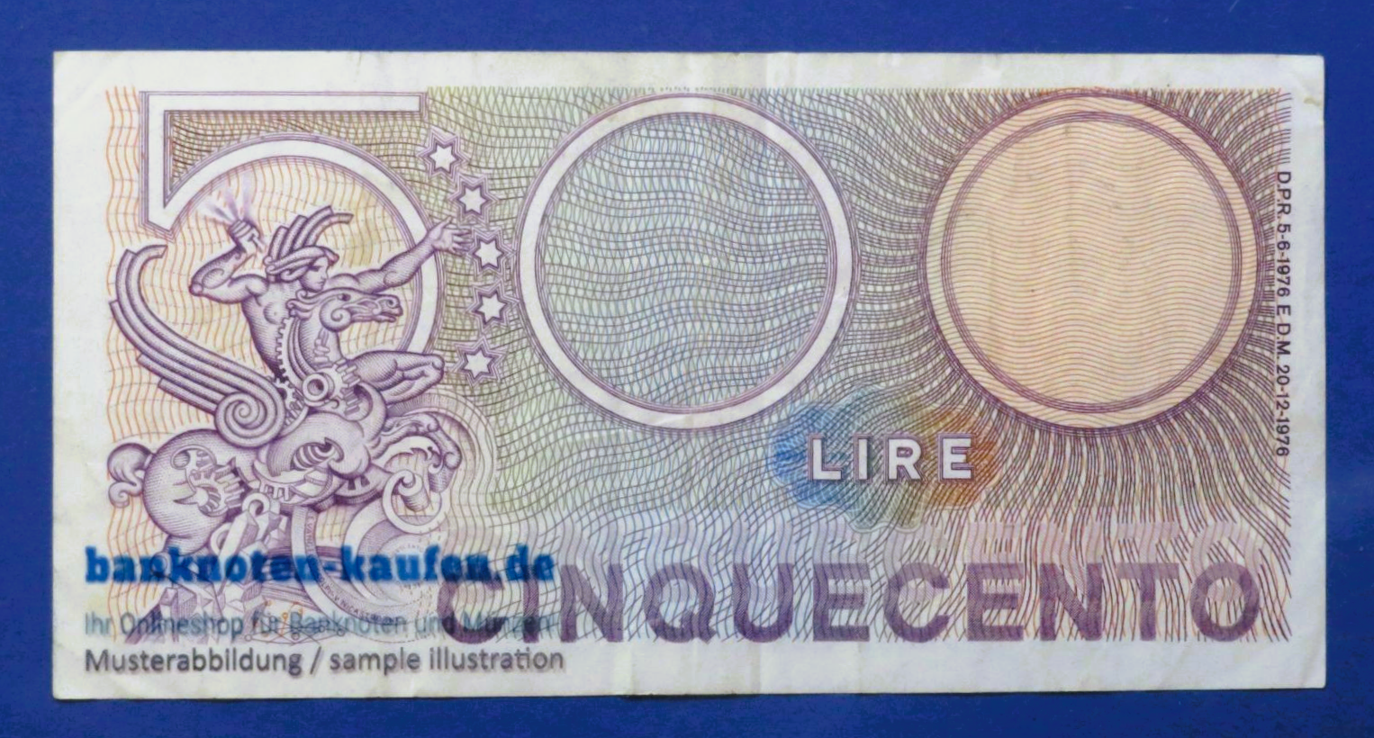 Italien, 500 Lire, 1976, gebraucht (USED / VF), P-95