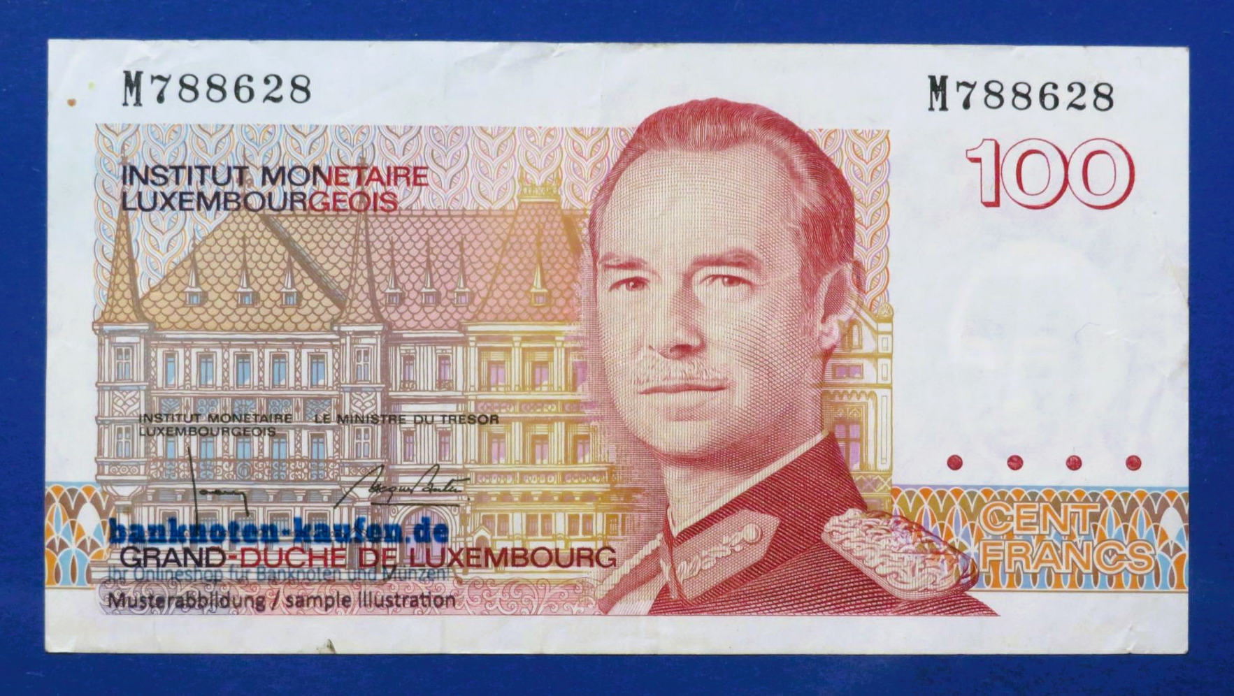 Luxemburg, 100 Francs, 1986ND, gebraucht  (USED / VF+), P-58