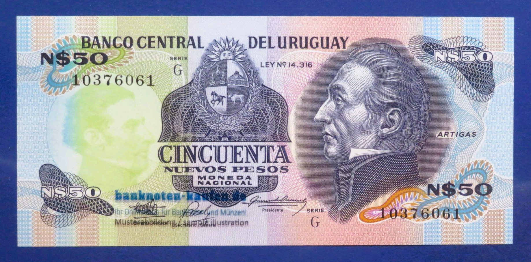 Uruguay, 50 Nuevos Pesos, 1989ND, uncirculated (UNC), P-61A
