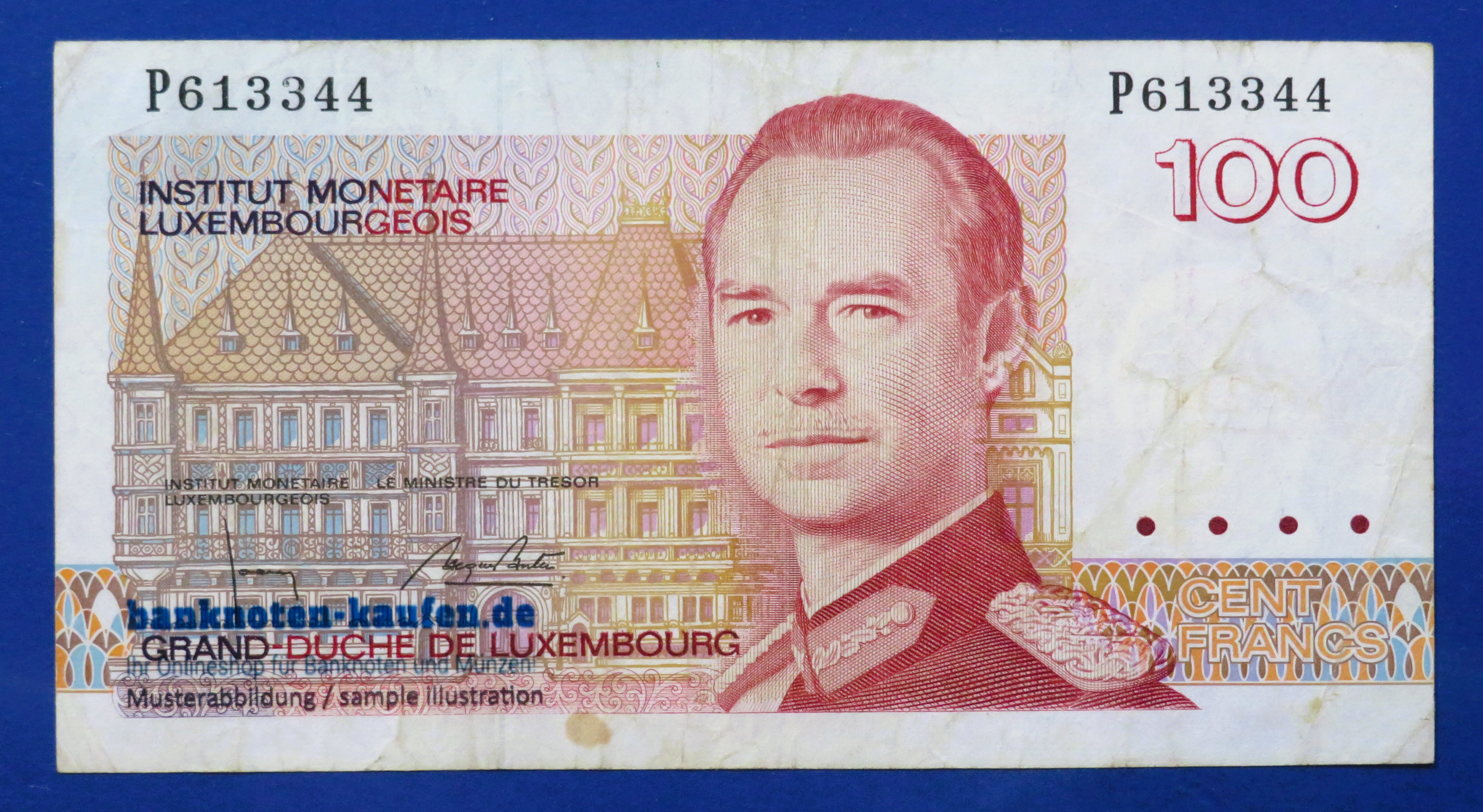 Luxemburg, 100 Francs, 1986ND, gebraucht  (USED / VF), P-58
