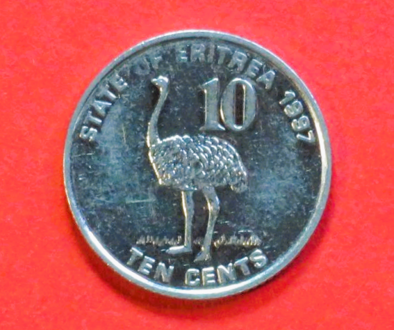 Eritrea: 10 Cents, 1997, gebraucht (used / vz), # 45