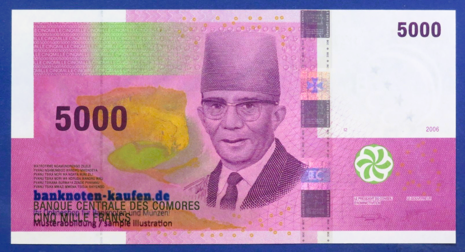 Comoros - 5,000 Francs, 2006/2020, uncirculated (UNC), P-18