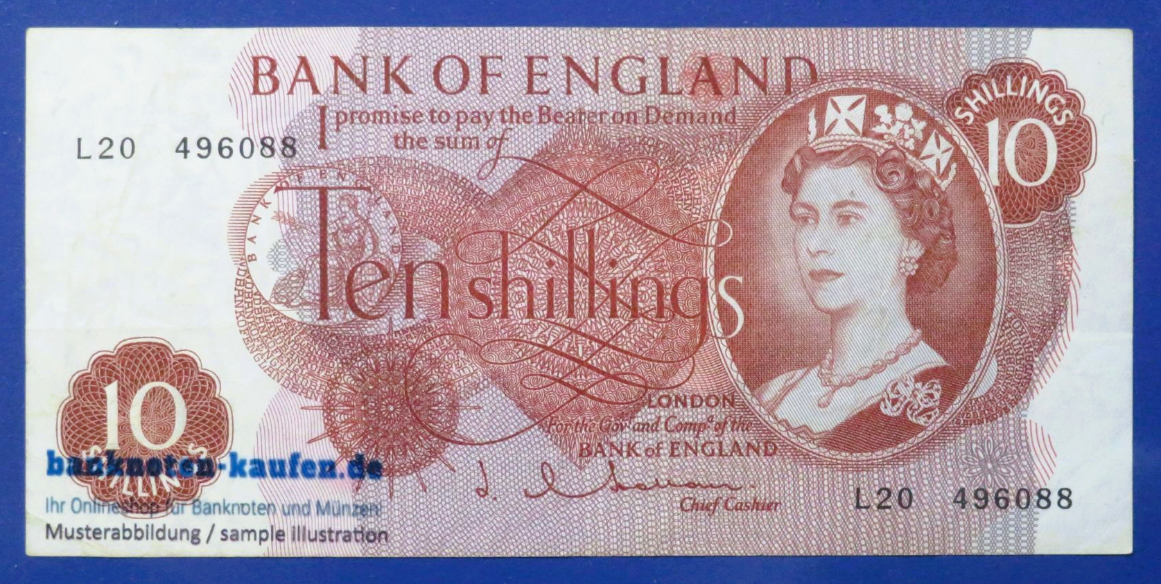 Great Britain, 10 Shillings, 1961-1970ND, circulated (USED / VF), P-373b