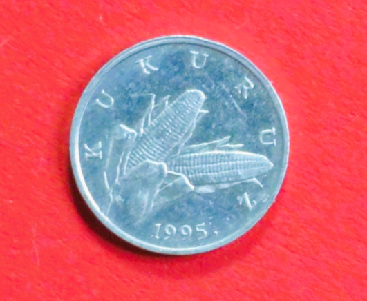 Kroatien:  1 Lipa, 1993+, gebraucht (used / ss-vz), # 7 (Inschrift kroatisch)
