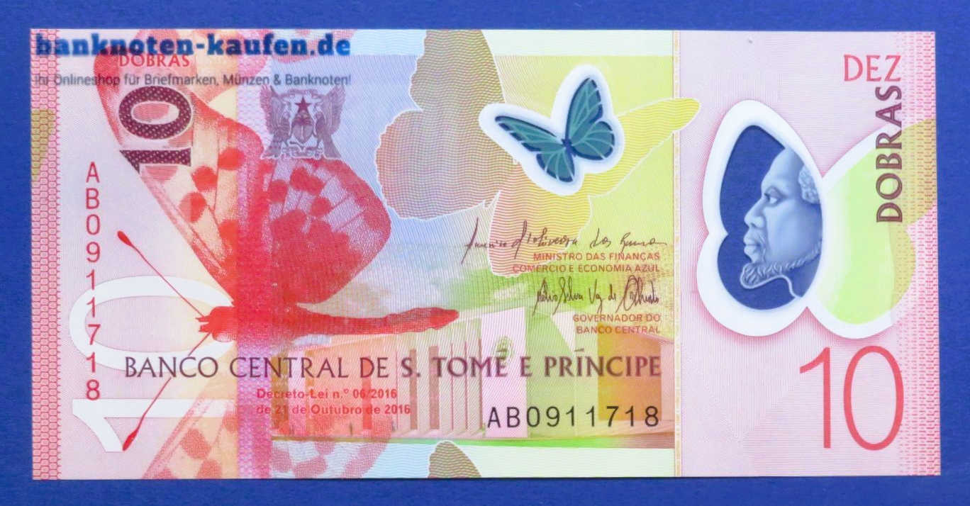 Saint Thomas & Prince, 10 Dobras, 2016, uncirculated (UNC), Polymer, P-71