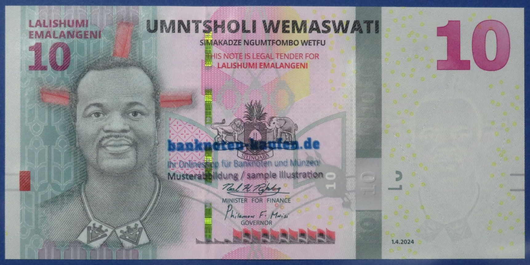 Eswatini (Swaziland), 10 Emalangeni, 2024, uncirculated (UNC)